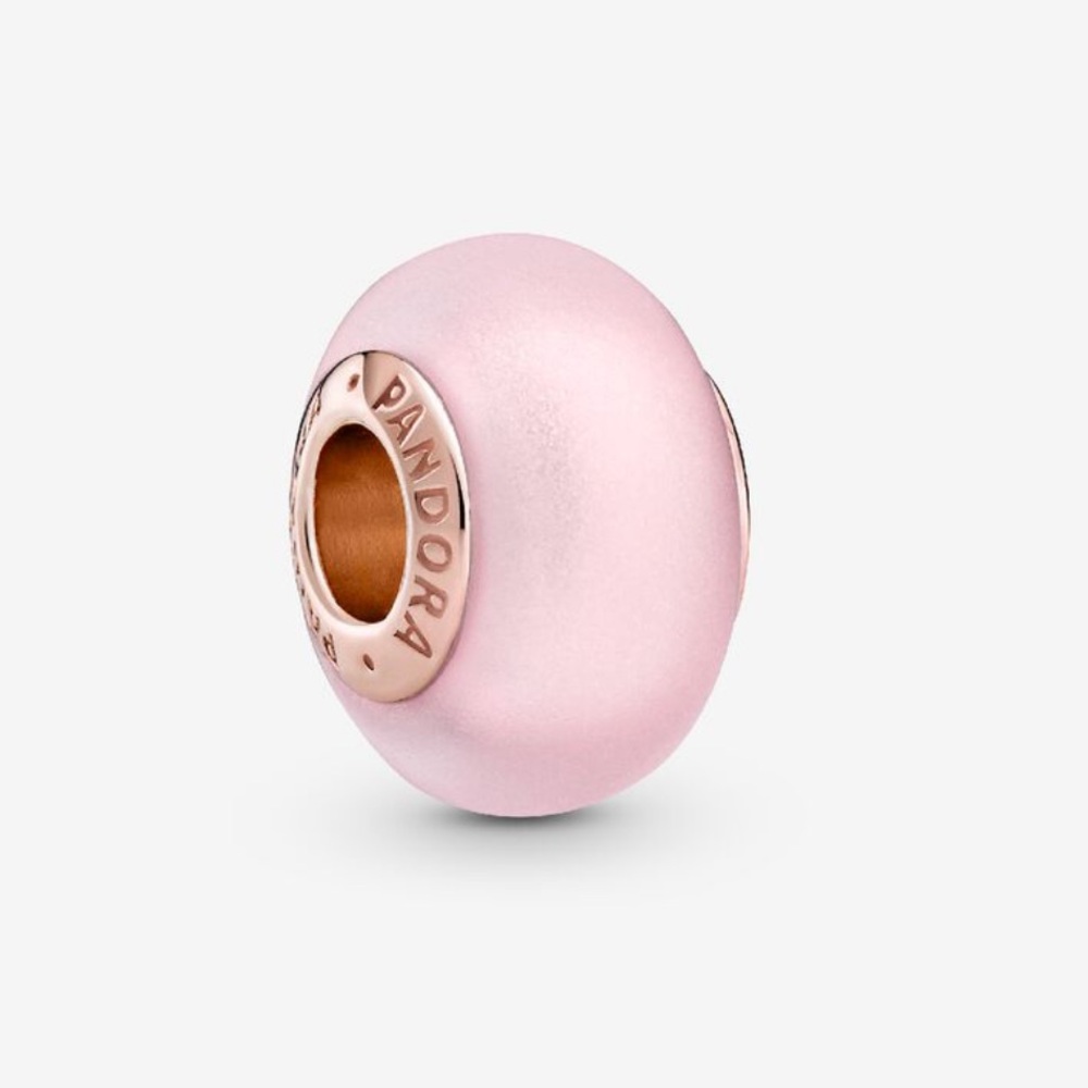 Pandora matte pink murano charm